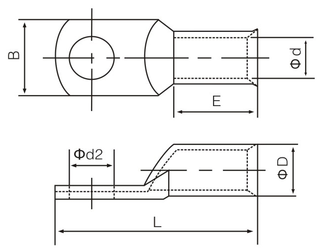 Terminais de tubo de cobre AWG